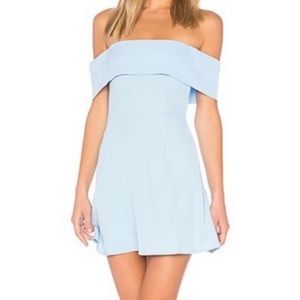 Revolve Aubrey Off The Shoulder Dress Light Blue